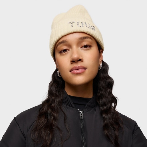 Tous Bonnet Beanie Beige TOUS Crystal