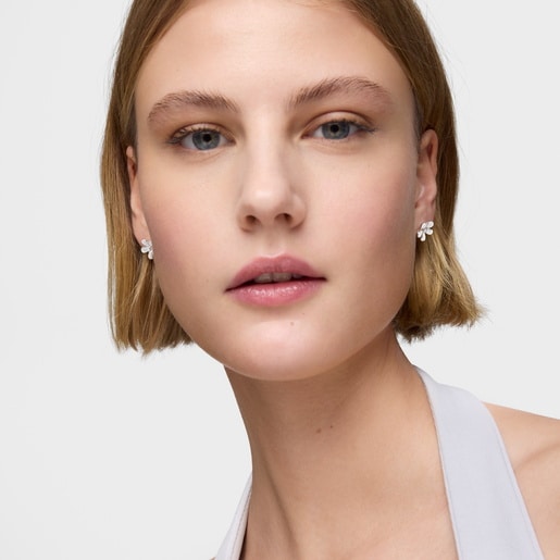 Tous Boucles D’oreilles Fleur En Argent Daisy