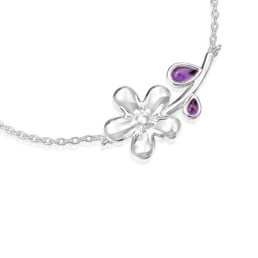 Tous Bracelet Chaîne En Argent Et Améthyste Daisy