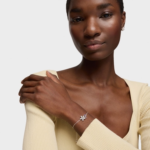 Tous Bracelet Chaîne En Argent Et Améthyste Daisy