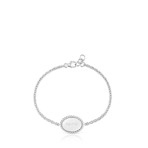 Tous Bracelet chaîne en argent plaque TOUS Mama