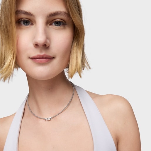 Tous Collier En Acier Et Argent Court TOUS Mom