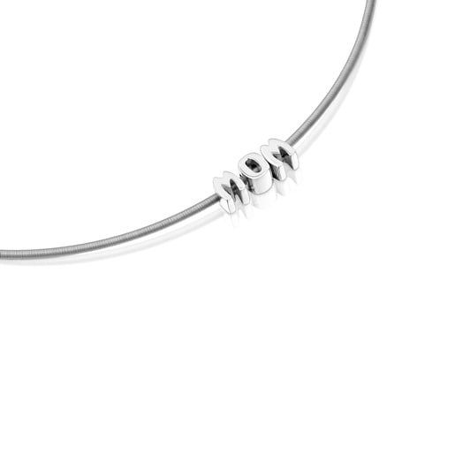 Tous Collier en acier et argent court TOUS Mom