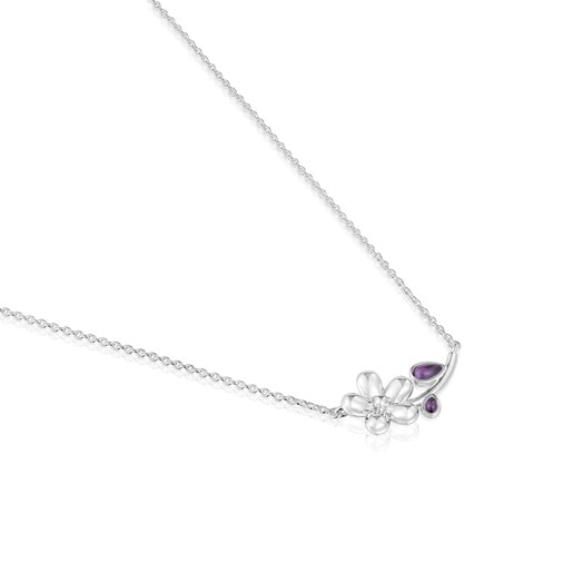Tous Collier En Argent Et Améthyste Court Daisy