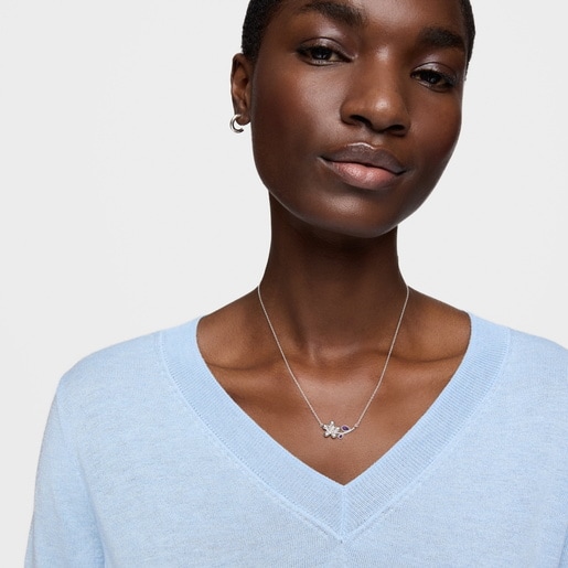 Tous Collier En Argent Et Améthyste Court Daisy