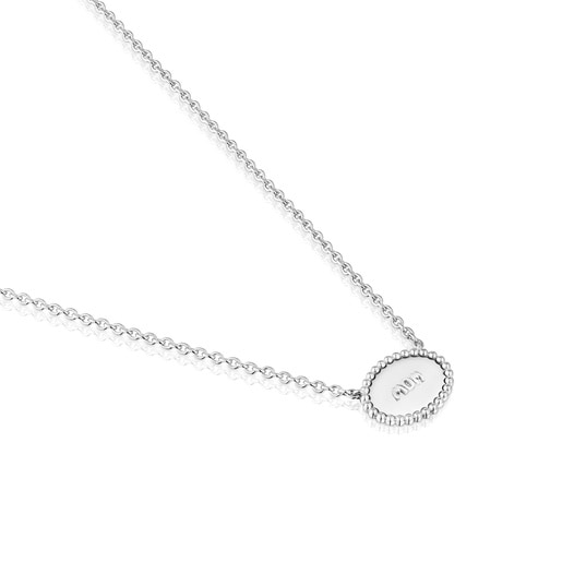 Tous Collier En Argent Plaque Court TOUS Mom