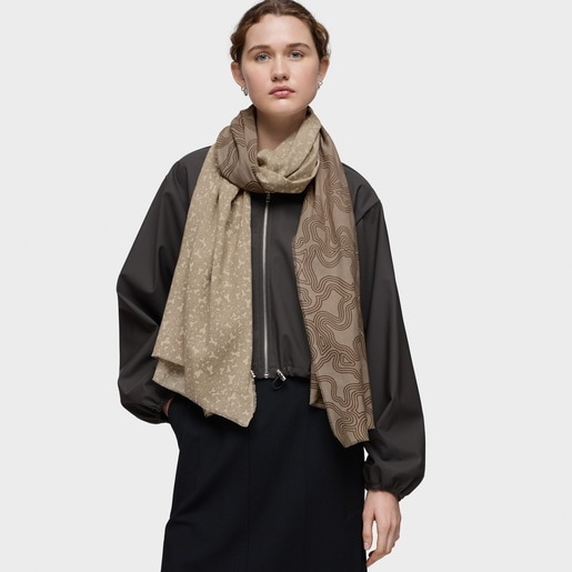 Tous Foulard Taupe Kaos Mini Lines