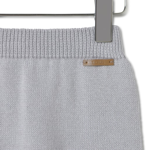 Tous Knitted Baby Outfit In Tricot Grey Stripes