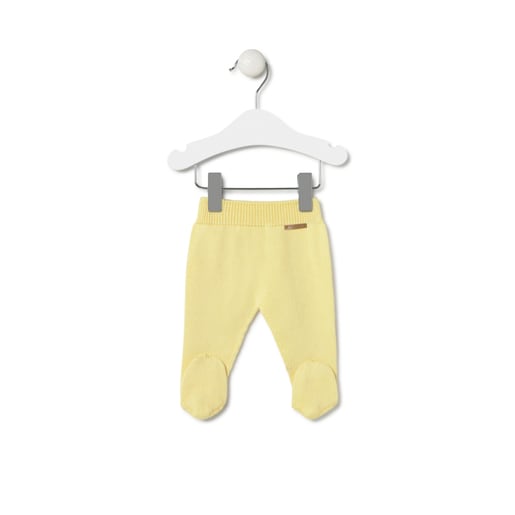 Tous Knitted Baby Outfit In Tricot Yellow Stripes