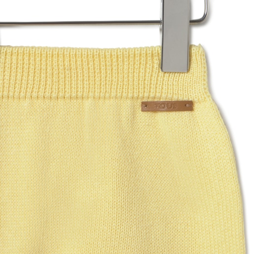 Tous Knitted Baby Outfit In Tricot Yellow Stripes