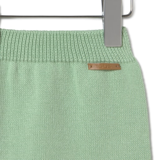 Tous Knitted Baby Set In Tricot Green Stripes