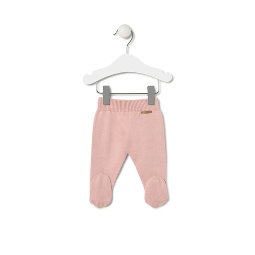 Tous Knitted Baby Set In Tricot Pink Stripes