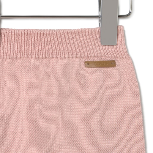 Tous Knitted Baby Set In Tricot Pink Stripes