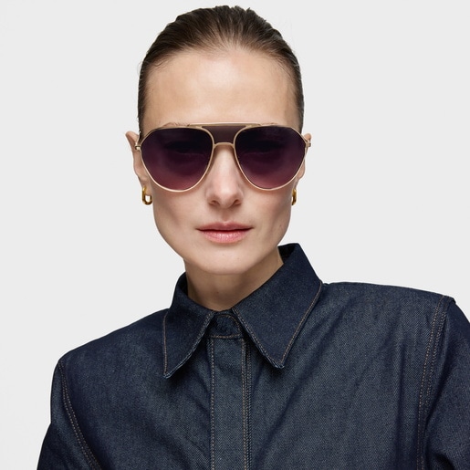 Tous Lunettes de soleil dorées roses TOUS Pilot