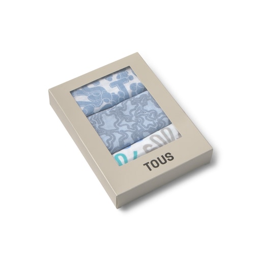 Tous Pack Of 3 Muslins In MMuse Blue