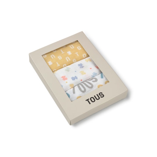 Tous Pack Of 3 Muslins In MMuse Multicolour