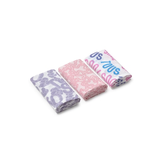 Tous Pack Of 3 Muslins In MMuse Pink