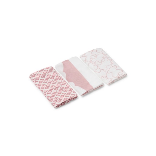 Tous Pack Of 3 Muslins In MMuse Pink
