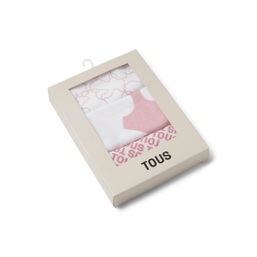 Tous Pack Of 3 Muslins In MMuse Pink