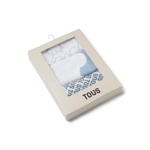 Tous Pack Of 3 Muslins In MMuse Sky Blue