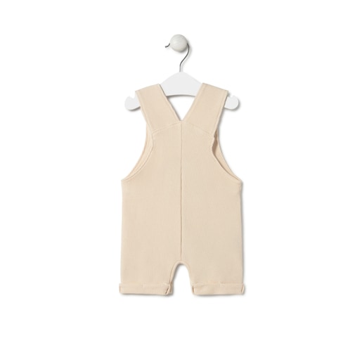 Tous Piqué fabric baby romper in Classic ecru