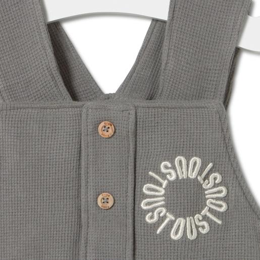 Tous Piqué Fabric Baby Romper In Classic Grey