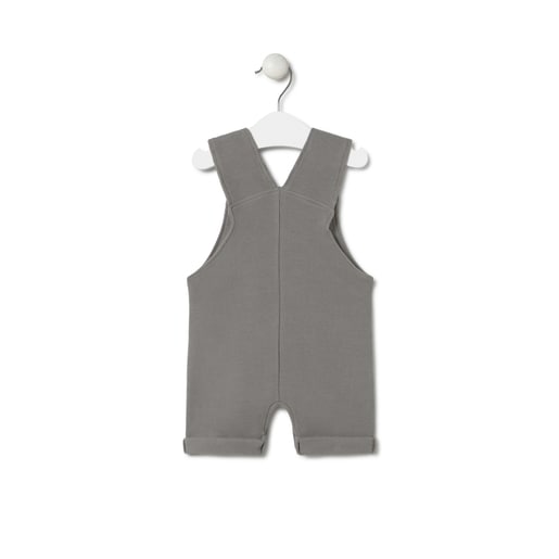 Tous Piqué fabric baby romper in Classic grey