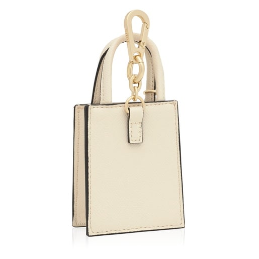 Tous Porte-clés mini sac pop beige
