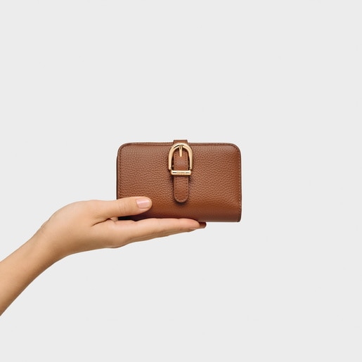 Tous Portefeuille Long En Cuir Camel TOUS Buckles