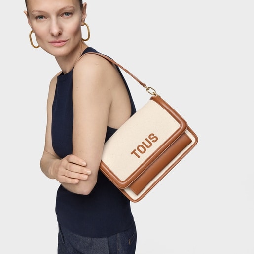 Tous Sac à Bandoulière Camel Moyen Audree Canvas