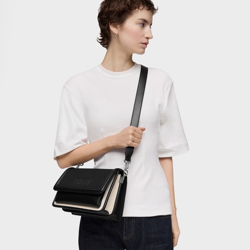 Tous Sac à Bandoulière Noir Moyen Audree Canvas