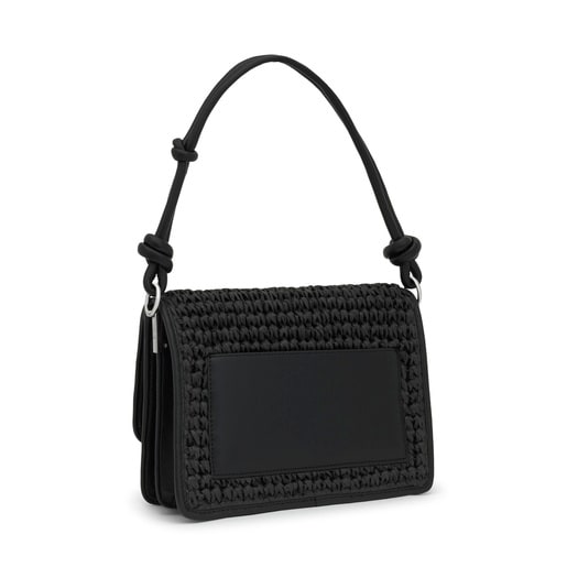 Tous Sac à bandoulière noir moyen Audree Rafia