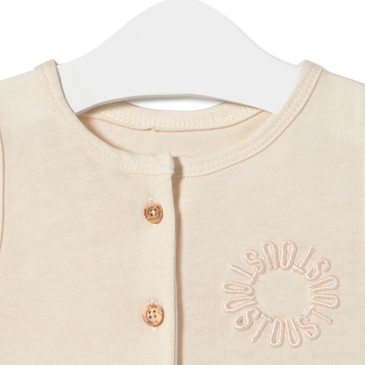 Tous Short Baby Playsuit In Classic Ecru