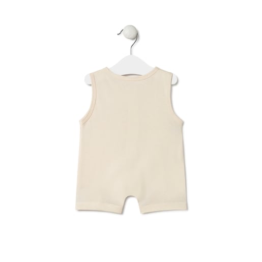 Tous Short baby playsuit in Classic ecru