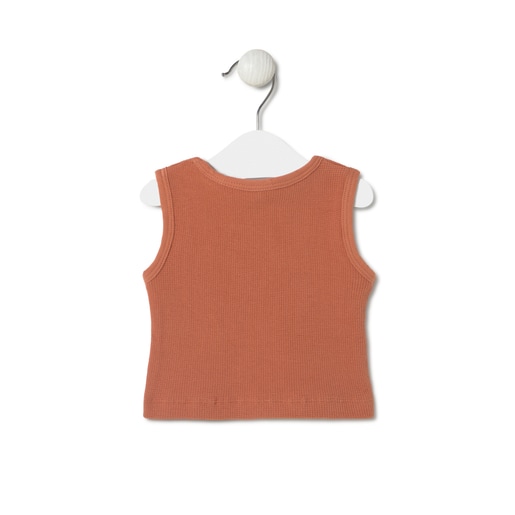 Tous Sleeveless baby t-shirt in Classic brick red