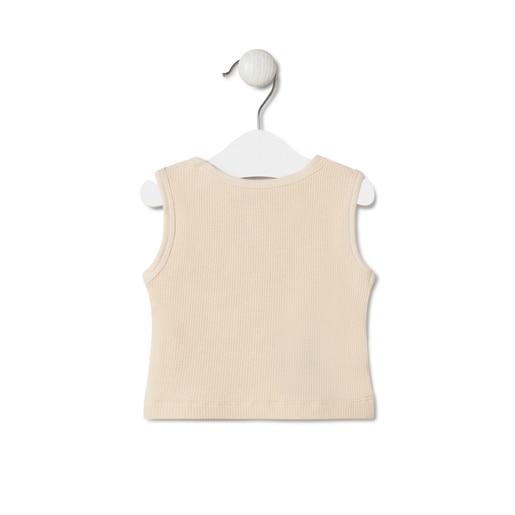 Tous Sleeveless baby t-shirt in Classic ecru