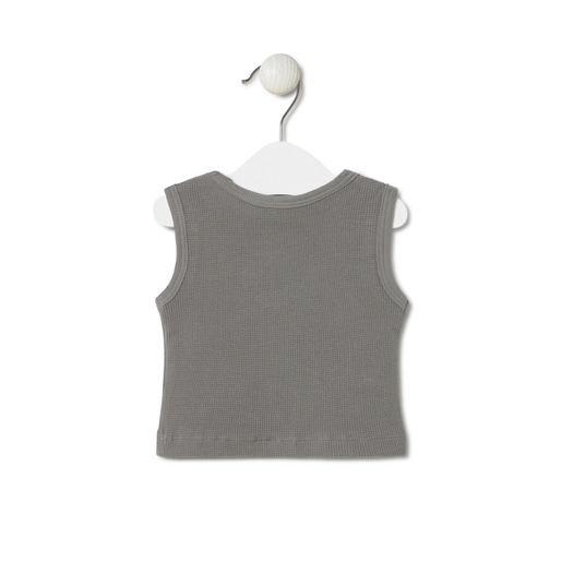 Tous Sleeveless baby t-shirt in Classic grey