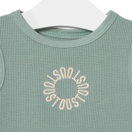 Tous Sleeveless Baby T-shirt In Classic Mist