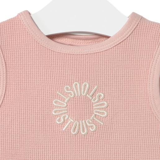 Tous Sleeveless Baby T-shirt In Classic Pink