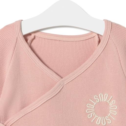 Tous Wrap-over Baby Playsuit In Classic Pink