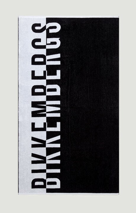 Bikkembergs Black Beach Towel With Double Tape