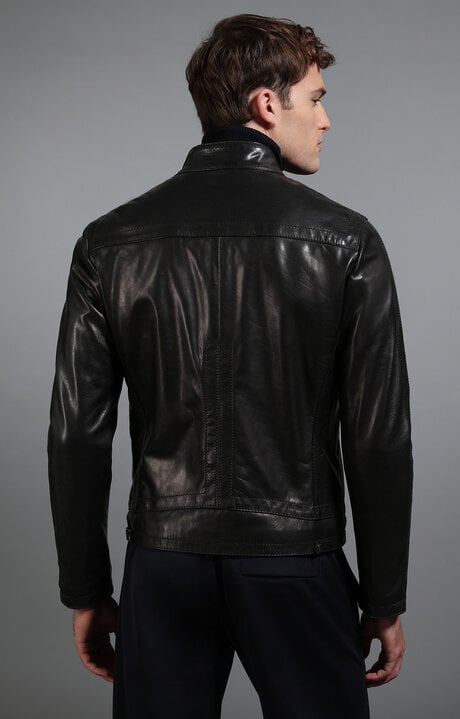 Bikkembergs Black Men's Black Leather Jacket
