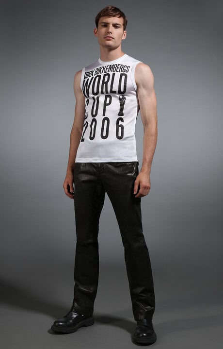 Bikkembergs Black Men's Black Leather Jeans