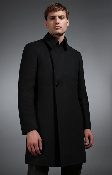 Bikkembergs Black Men's Black Wool Coat