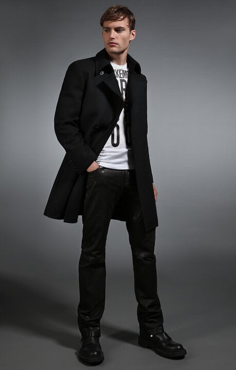 Bikkembergs Black Men's Black Wool Coat