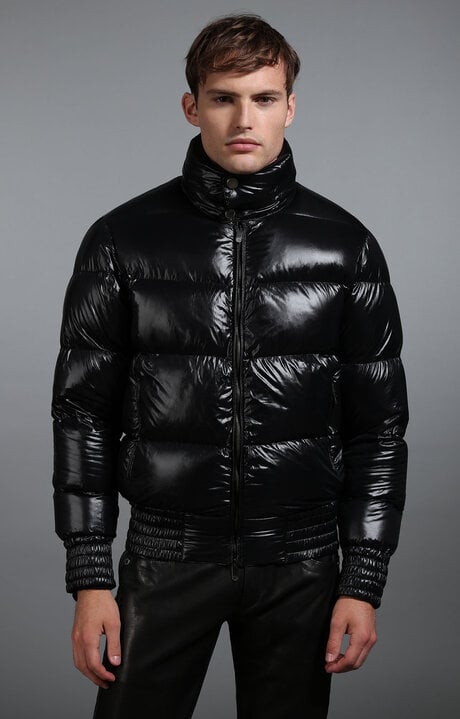 Bikkembergs Black Men's Shiny Black Down Jacket