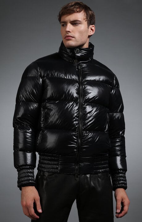 Bikkembergs Black Men's Shiny Black Down Jacket