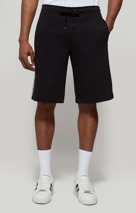 Bikkembergs Black Men's Shorts With Double Tape