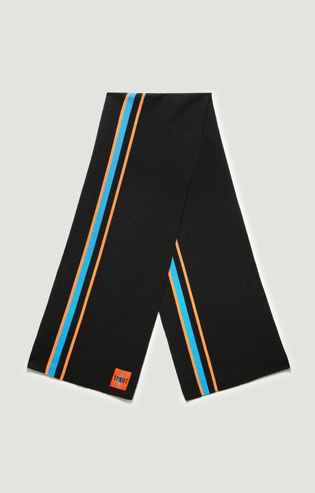 bikkembergs Black Scarf with patch 35x180 cm