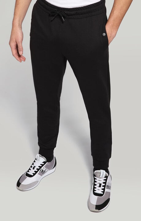 Bikkembergs Black Sweatpants With Rubberized Patch